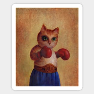 Boxing Cat Sticker